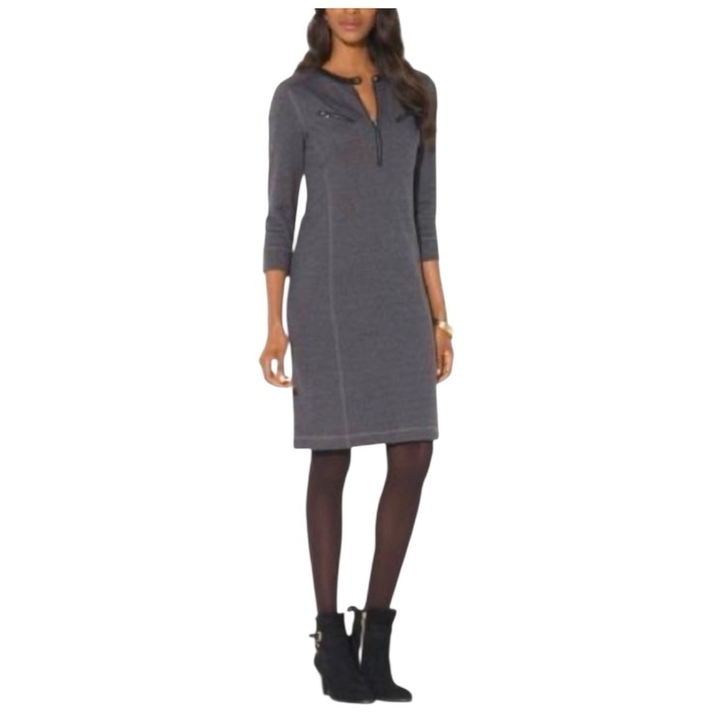 Lauren Ralph Lauren Sweater Dress Equestrian Chic Women’s Medium Black Gray